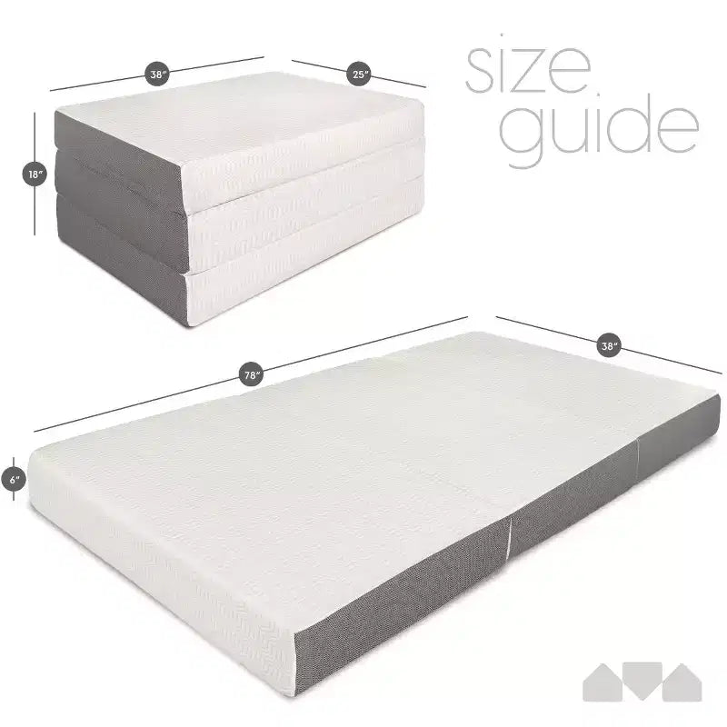 Materasso in Memory Foam Pieghevole a Tre Strati, 15 cm