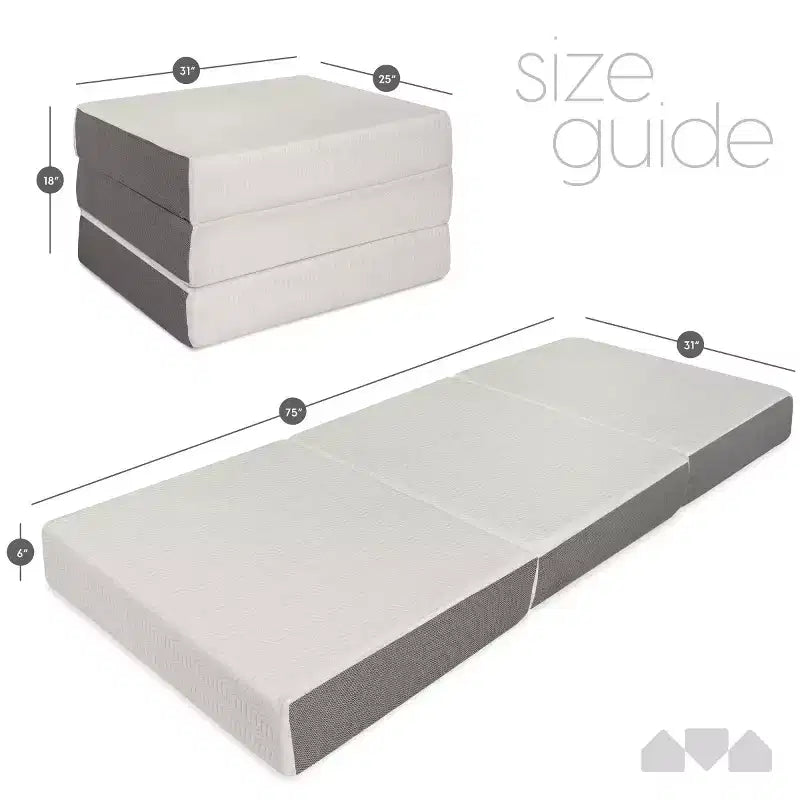 Materasso in Memory Foam Pieghevole a Tre Strati, 15 cm
