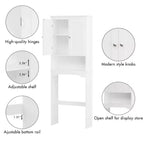 Mobiletto da bagno salvaspazio sopra il WC, scaffale organizer da bagno indipendente con 2 ante e ripiano aperto