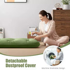 Materasso Futon Matrimoniale/Una Piazza e Mezza/Queen/King Giapponese da Pavimento con Copertura Lavabile e Borsa per il Trasporto Verde