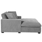 Chaise longue divano in tessuto oversize con cuscini