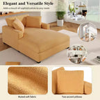 Chaise longue divano in tessuto oversize con cuscini