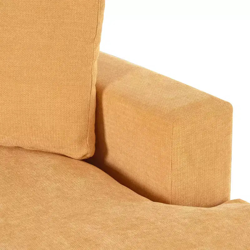 Chaise longue divano in tessuto oversize con cuscini
