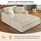 Chaise longue divano in tessuto oversize con cuscini