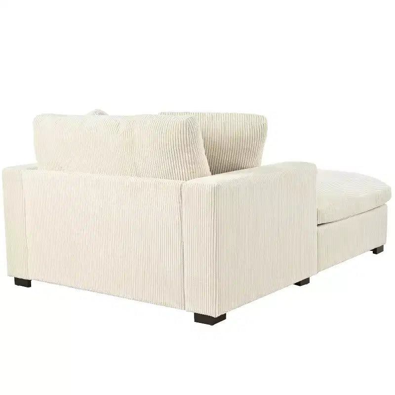 Chaise longue divano in tessuto oversize con cuscini