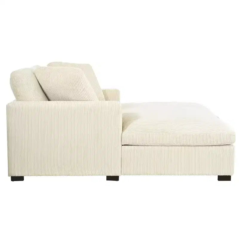 Chaise longue divano in tessuto oversize con cuscini