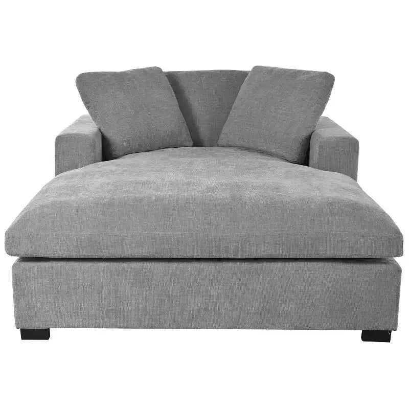 Chaise longue divano in tessuto oversize con cuscini