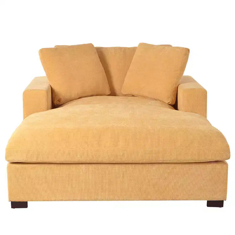 Chaise longue divano in tessuto oversize con cuscini