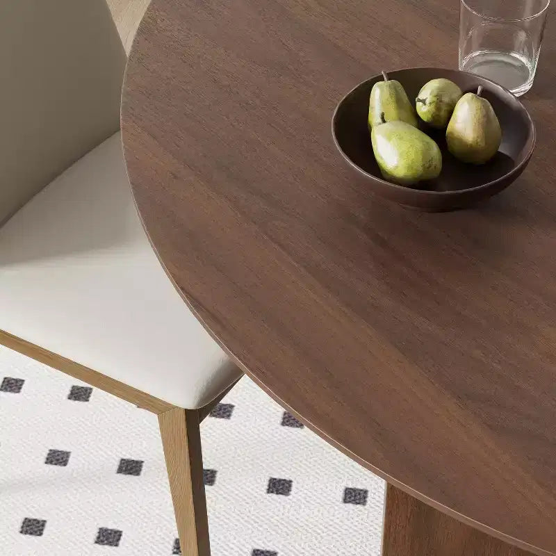 Tavolo da Pranzo Ovale 67 per 6, Tavolo da Cucina in Legno Stile Fattoria Moderno di Metà Secolo