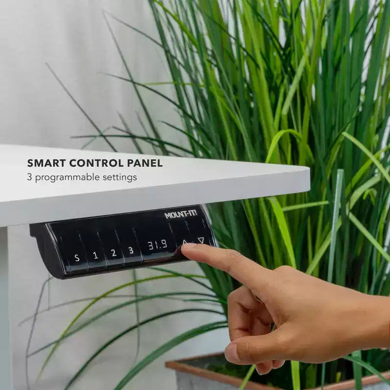 Ampia scrivania angolare elettrica ad altezza regolabile, scrivania automatica con regolazione fluida ed ergonomica dell'altezza, struttura in acciaio, bianca