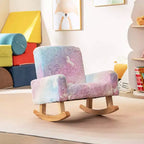 Sedia a Dondolo per Bambini Imbottita in Flanella con Comodo Schienale Multicolore/Rosa