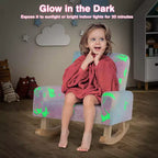 Sedia a Dondolo per Bambini Imbottita in Flanella con Comodo Schienale Multicolore/Rosa