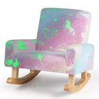 Sedia a Dondolo per Bambini Imbottita in Flanella con Comodo Schienale Multicolore/Rosa