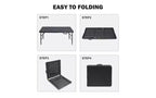 Folding Table, Portable Plastic Table, Adjustable Height, Carrying Handle for Dining, Picnic, Party, Camping